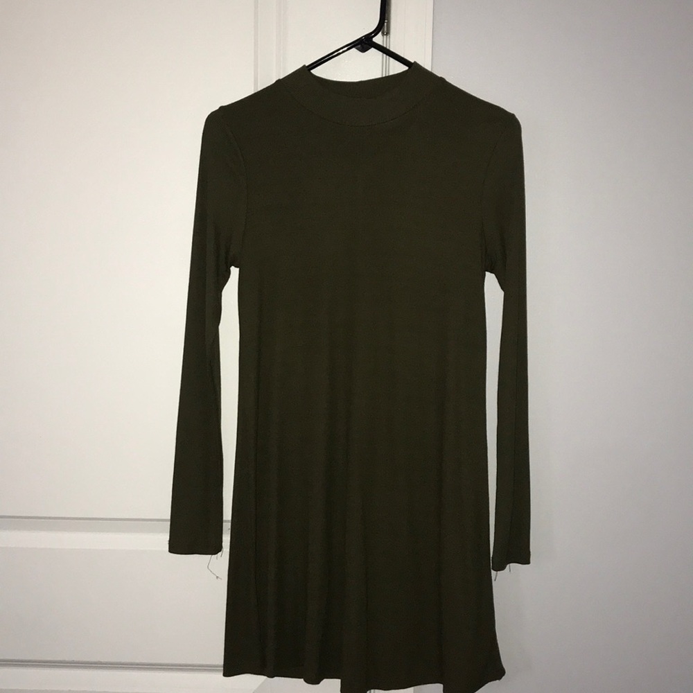 Army Green Long Sleeve Dress